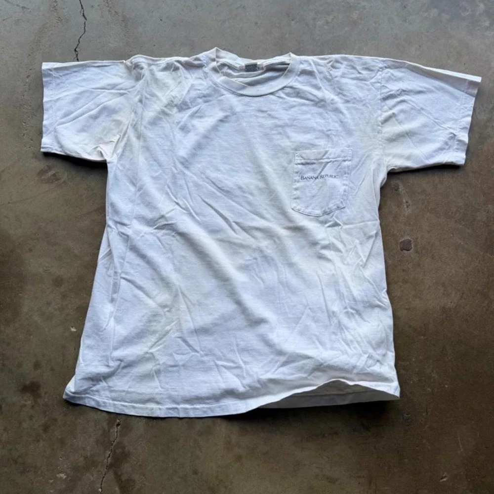 Vintage 90s Banana Republic white bear t-shirt size M single stitch